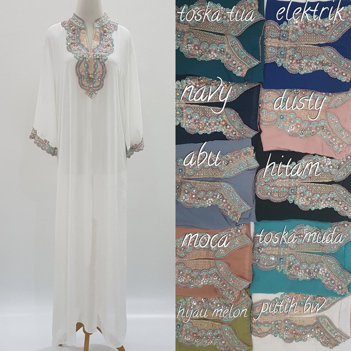 gamis kaftan bordir karina