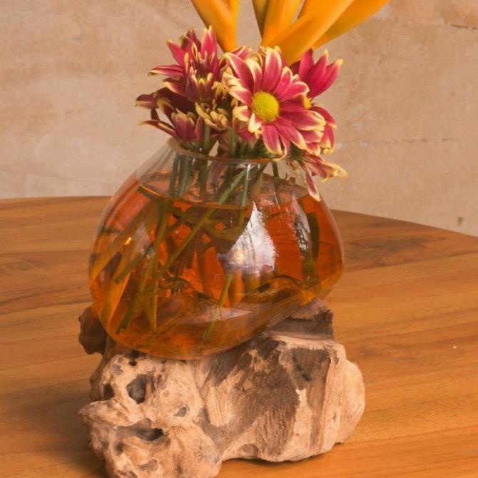 *#*#*#] Vas Bunga kaca murah size L kaca tiup akar kayu utk sukulen pot kaktus