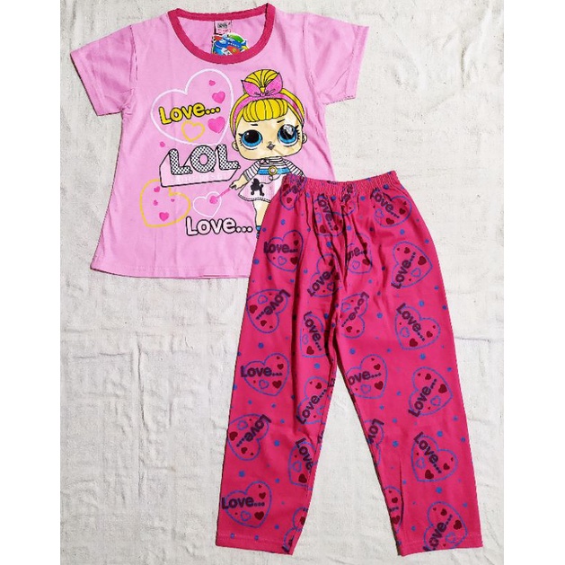 Setelan Baju Anak Perempuan Jong Kong CP Celana Panjang | Baju Tidur Rumahan Jongkong Umur 2-7 Tahun