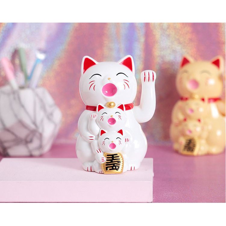 KUCING HOKI tiga wajah/kucing rejeki/lucky cat/ kucing maneko neki/baterai 16.5CM