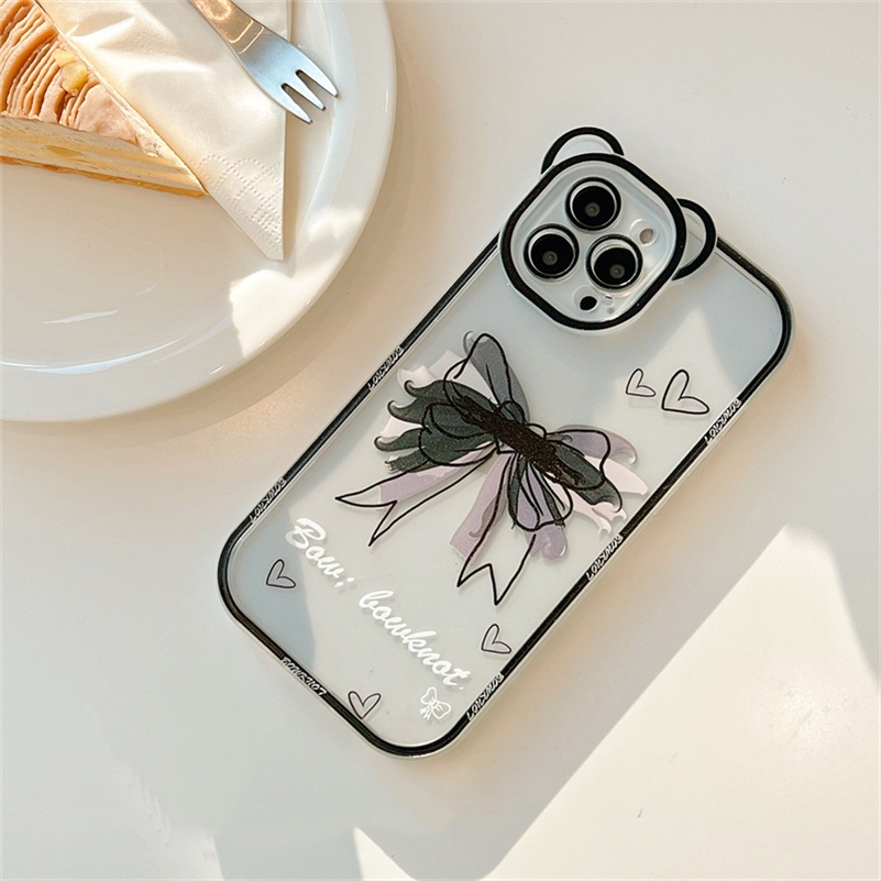 Soft Case Silikon Transparan Motif Beruang Untuk iPhone 13 12 11 Pro Max X Xr Xs Max SE 2020 8 7 6 6s Plus