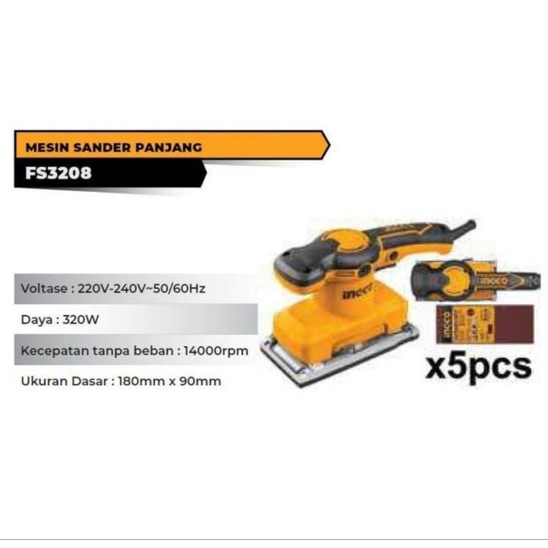 MESIN AMPLAS SANDER PERSEGI PANJANG INGCO FS3208