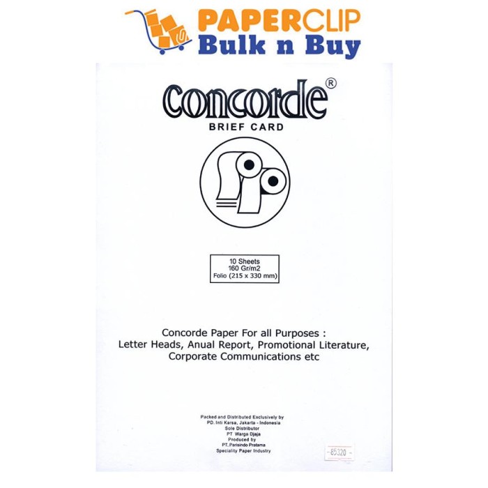 

Sketsagambar- Kertas Cover Folio Concorde 85320 160 Isi 10 White 1 Pak = 10 Set -Buku-Gambar-Sketsa.