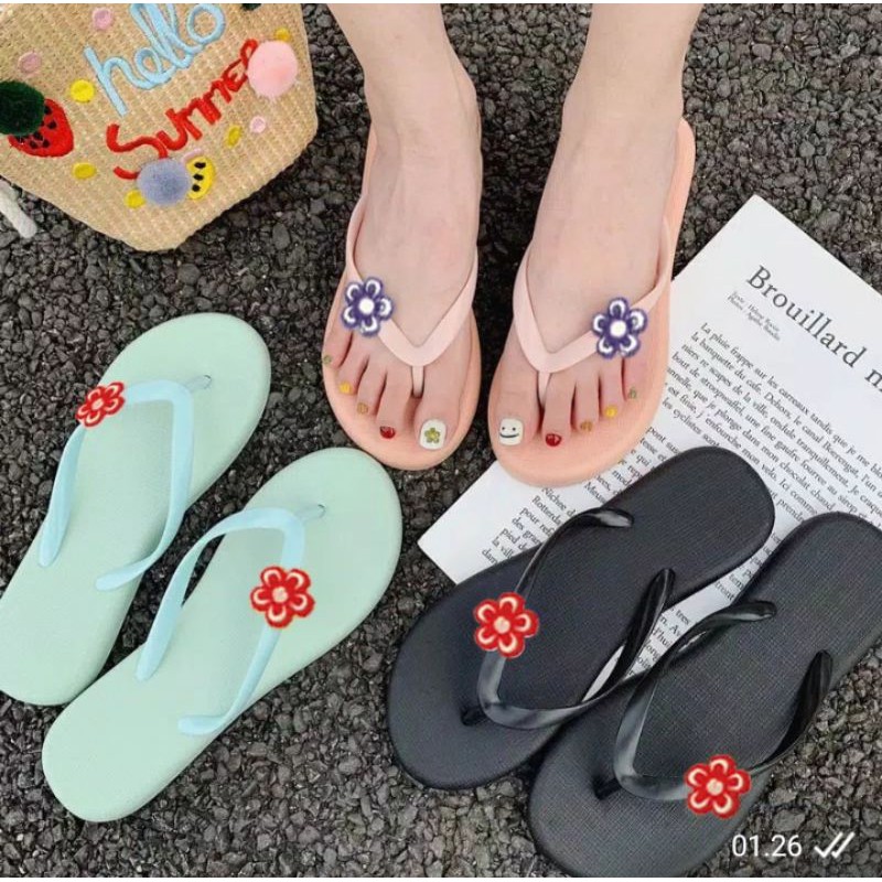 SANDAL JEPIT SANDAL WANITA SANDAL MURAH SANDAL BUNGA POLOS