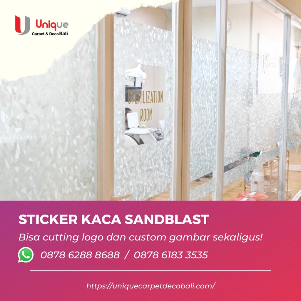 Stiker Kaca Buram / Kaca Anti Radiasi Matahari / Penutup Kaca Buram / Sandblast Buram