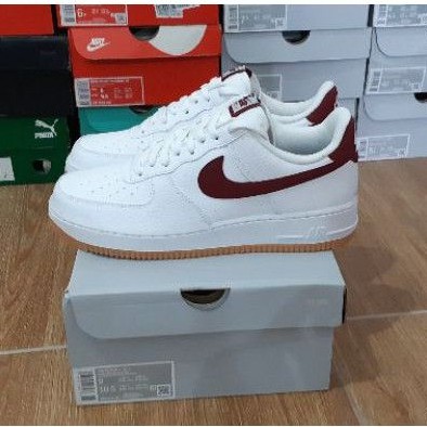 Sneakers Cowok Nike Air Force 1 White Team Red Original