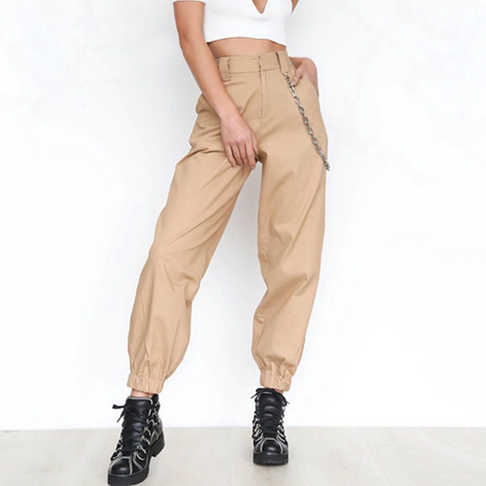 high waisted black cargo pants womens