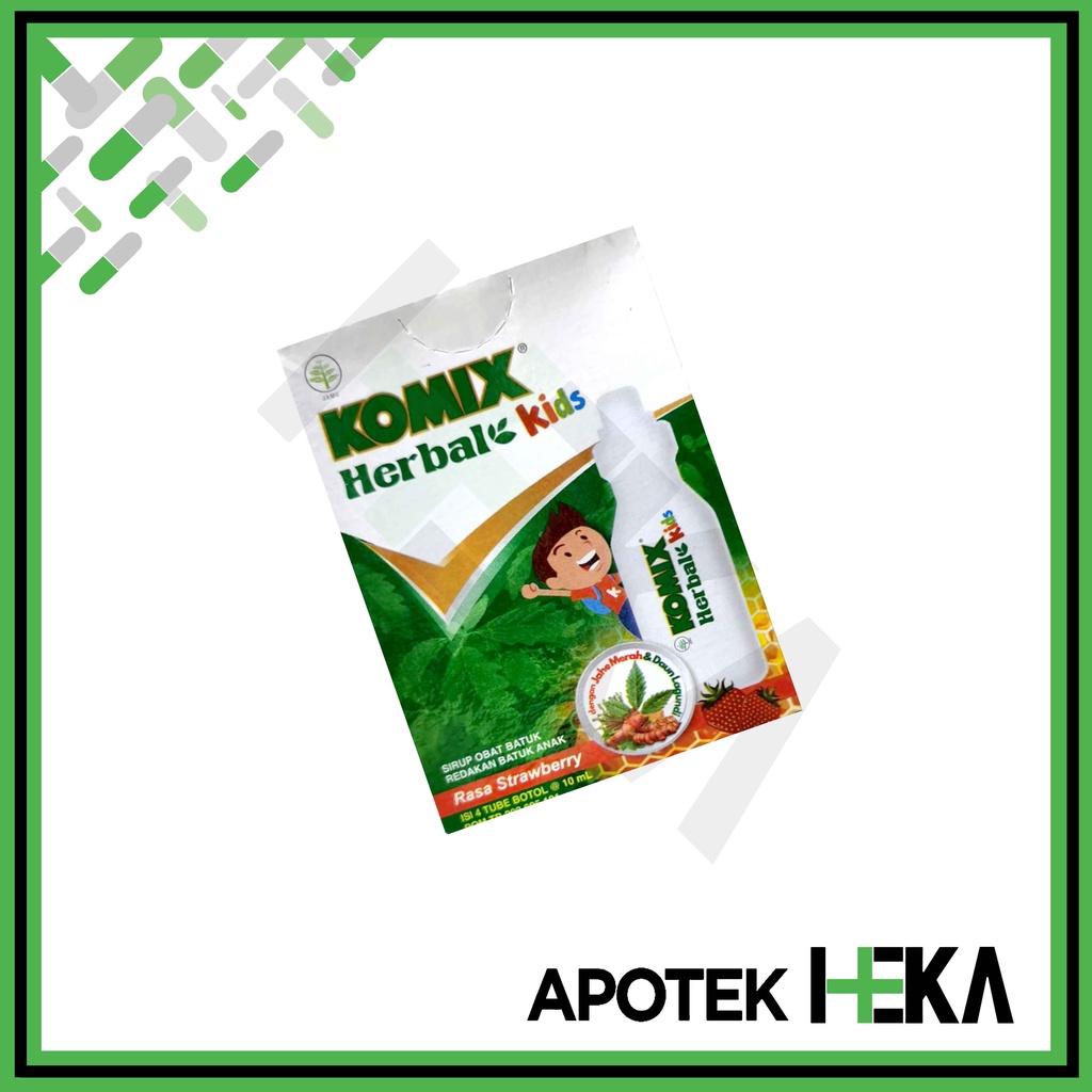 Komix Herbal Kids 10 ml Box isi 4 Tube - Sirup Rasa Strawberry Batuk (SEMARANG)