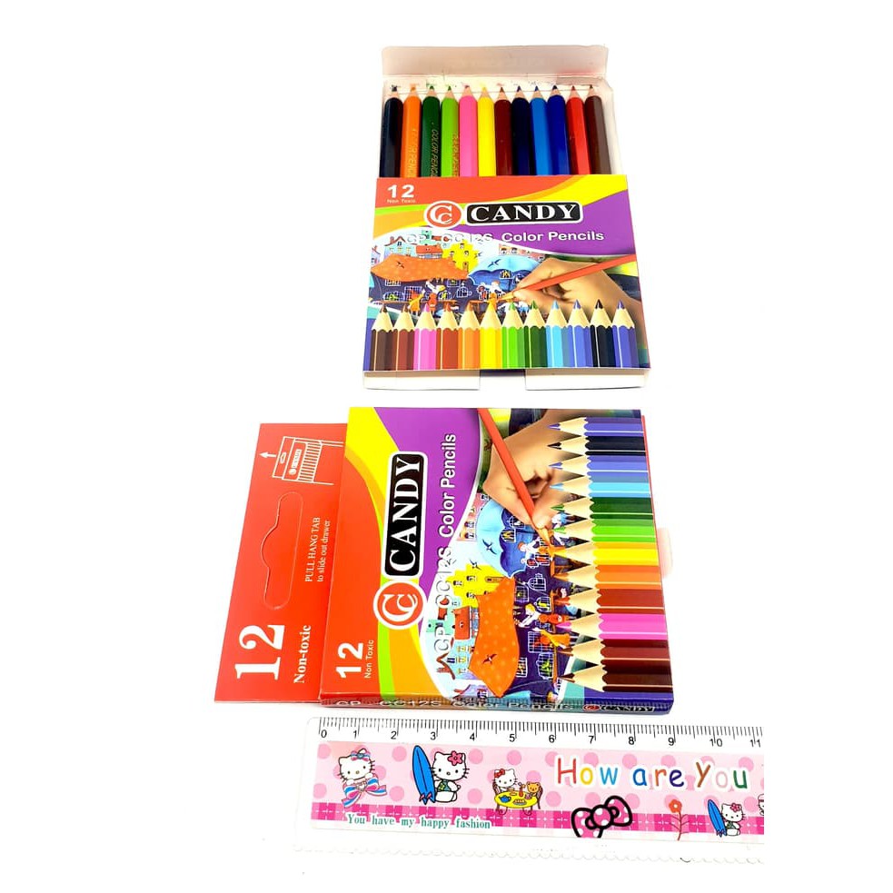 

Pensil warna mini 12 colour pendek