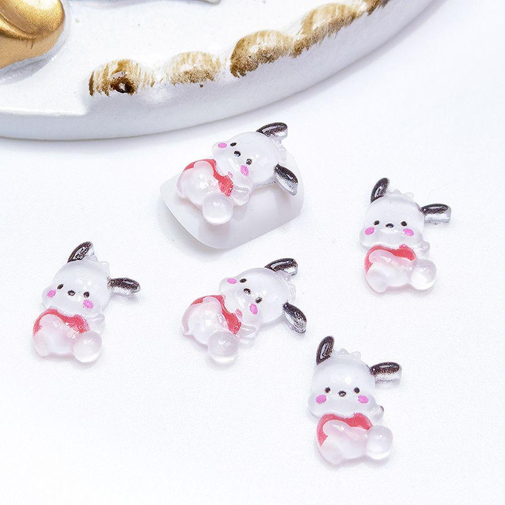 Agustina DIY Dekorasi Nail Art Indah Kuromi Kartun Pikachu Hewan Flatback decor HelloKitty Bear AB Kristal Perhiasan Kuku