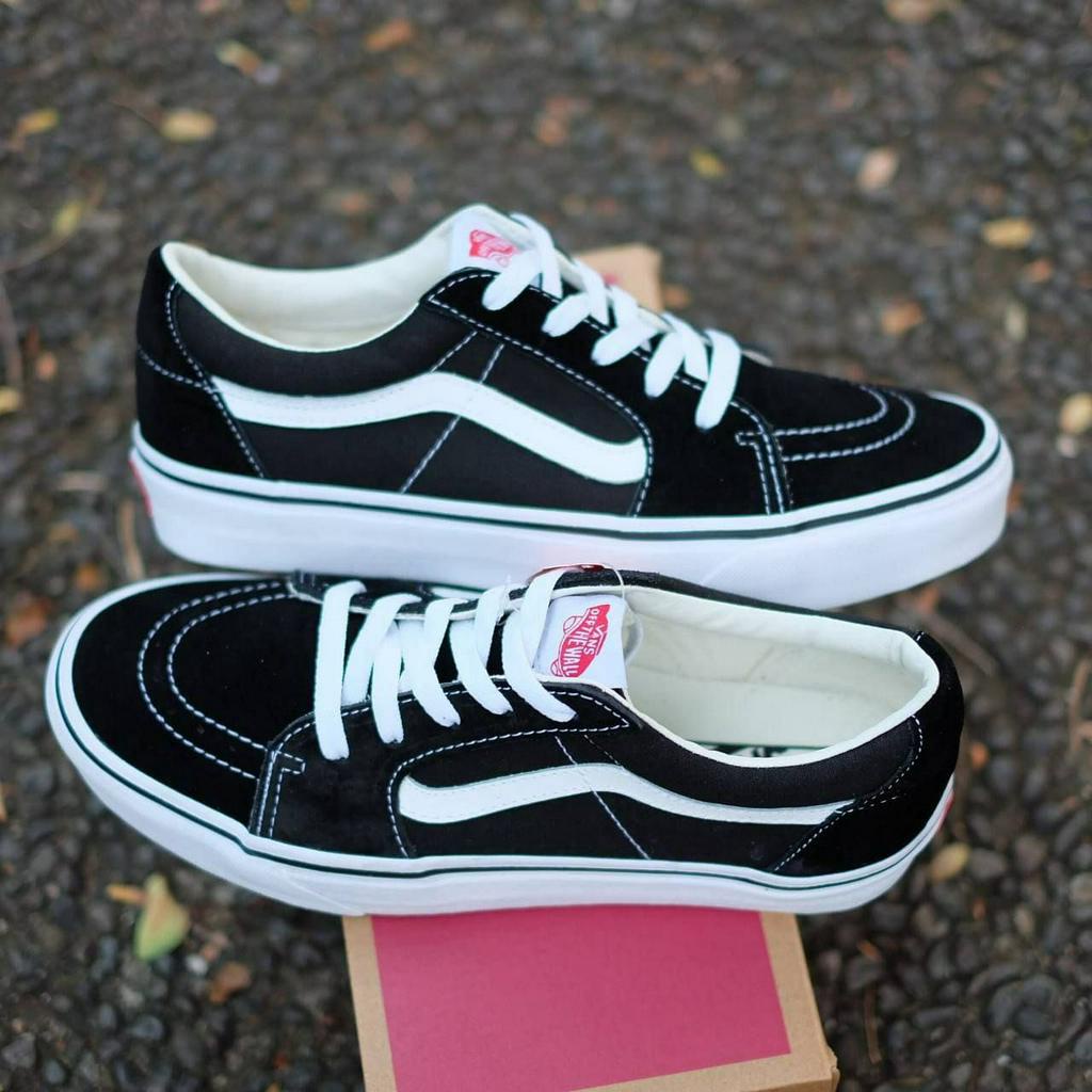 Vans SK8 Low Black White (sepatu vans original 100%)