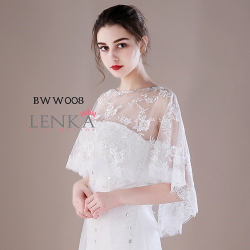 [READY STOCK] BOLERO PENGANTIN PESTA RENDA BROKAT AKSESORIS WEDDING BWW008