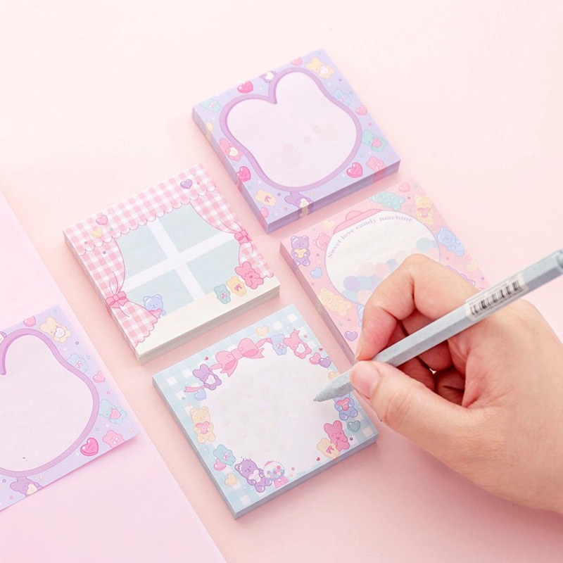 80 Lembar Sticky Note Motif Hati Untuk Pelajar Wanita