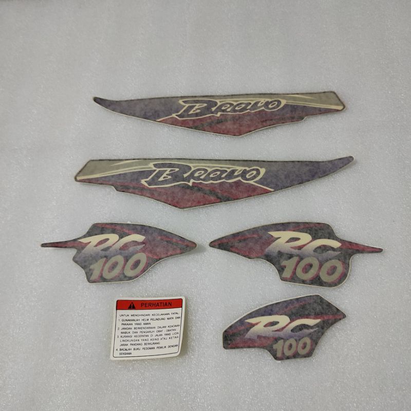 Stiker stripping striping decal graphic Suzuki Rc 100 Rc100 bravo hitam Ori Original