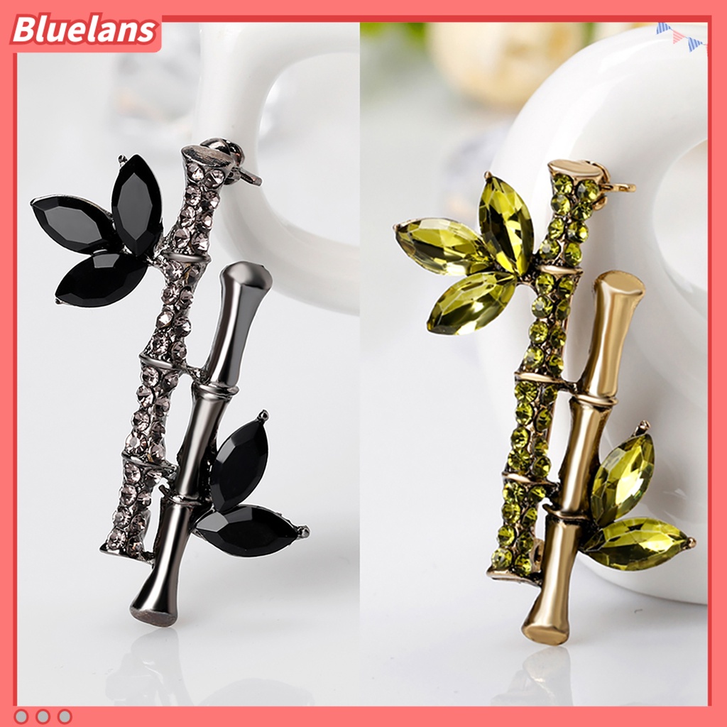 Bluelans Bros Pin Silver Desain Bambu Lucu Anti Karat Untuk Wanita