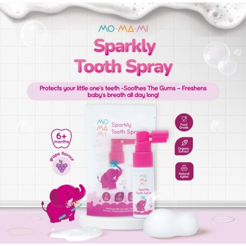 Momami Sparkly Tooth Spray 20ml - Semprotan Perawatan Gigi Bayi &amp; Anak