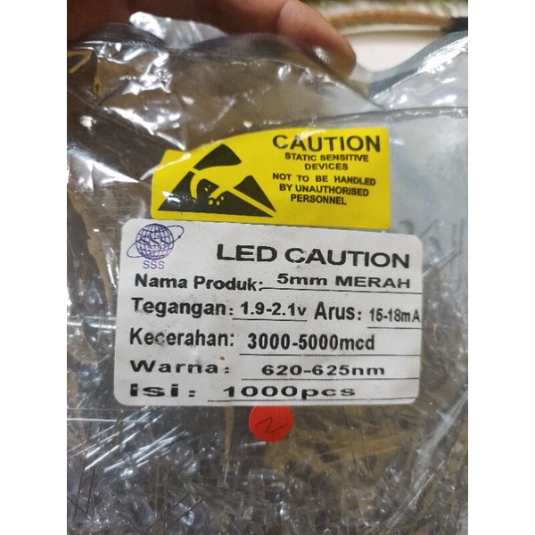 LED 5mm Merah 1.9-2.1volt