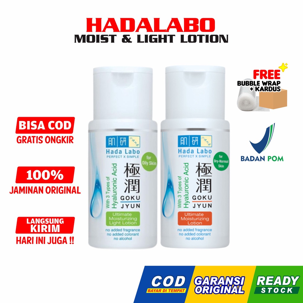 Hadalabo Gokujyun Ultimate Moisturizing Lotion Light Moist BPOM Original Hada Labo