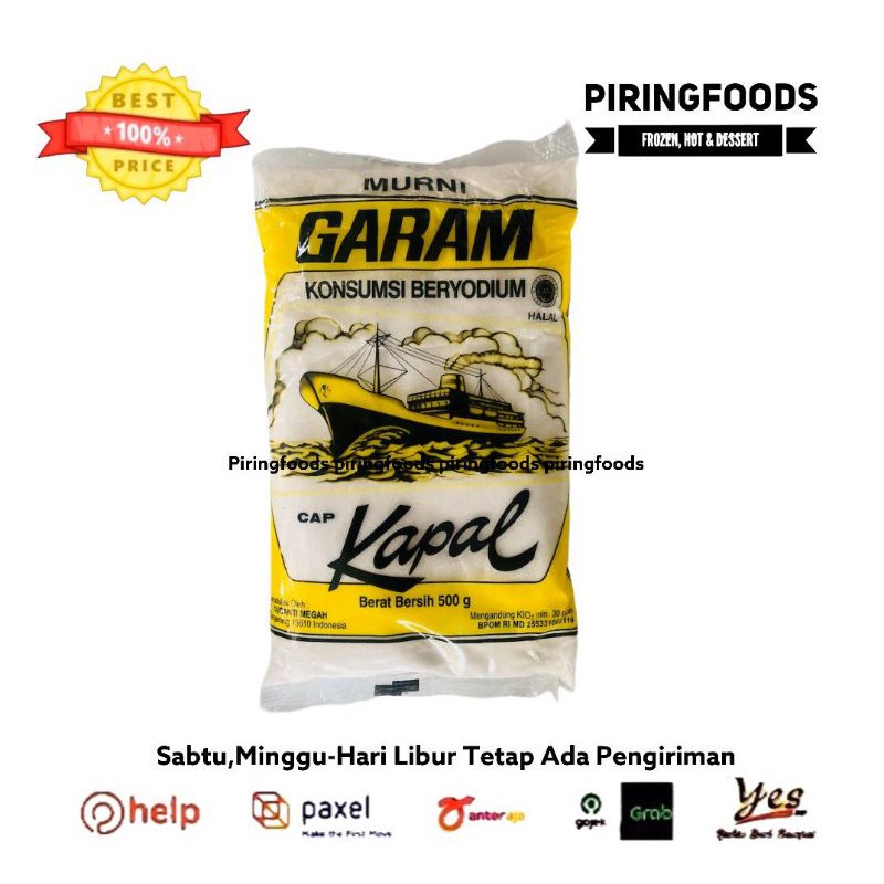 

Garam Cap Kapal 500gr / Garam Masak beryodium/ Garam Dapur/ Garam makan