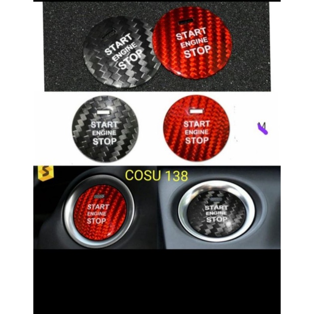 cover carbon asli tombol start stop engine Honda HRV