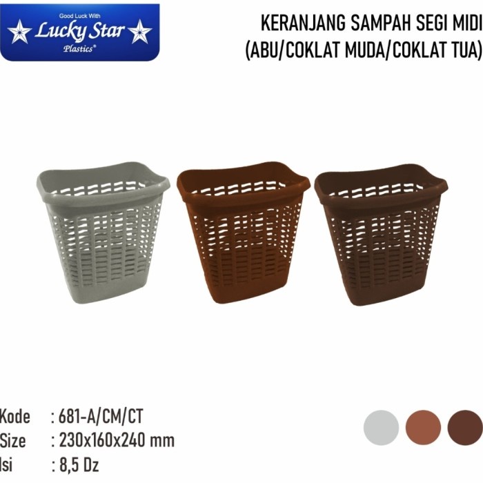 Keranjang Sampah Segi Midi 681 Lucky Star