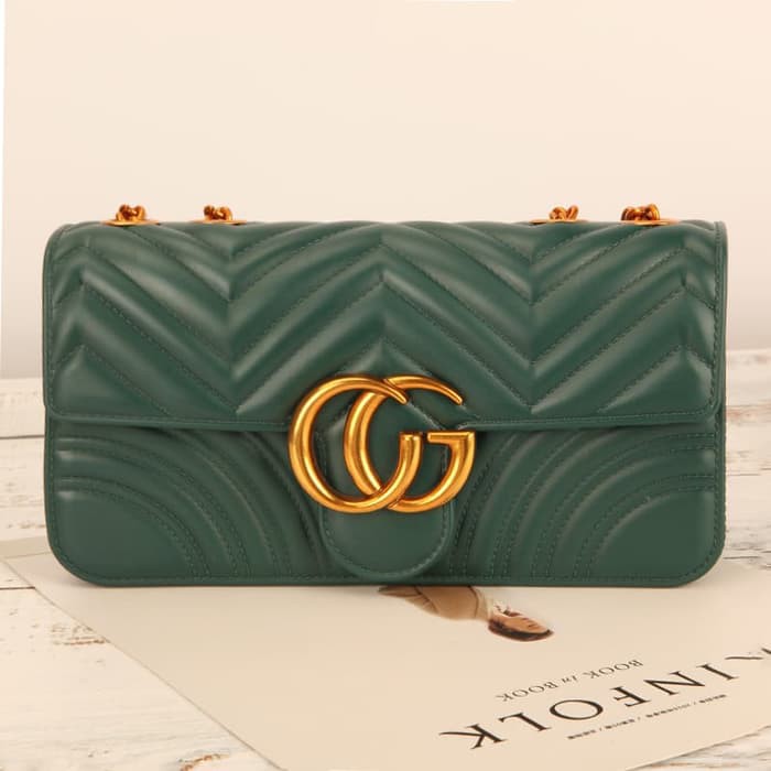 TAS JELLY Gucci Sling Bag Wanita 22CM) Tas Selempang Bag Import HITAM    PB1605