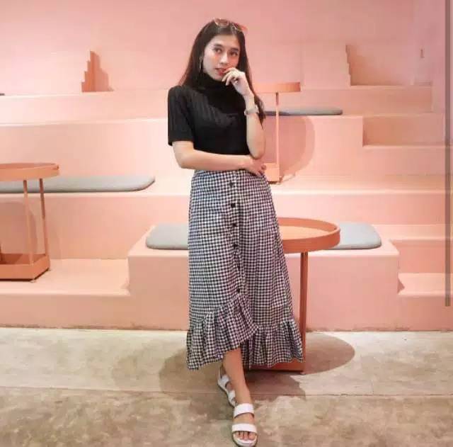 1 KG = 8 PCS || ROK TARTAN MOTIF KOTAK SQUARE ROK FASHION MURAH / ROK NAINA NINA ZIRA-2