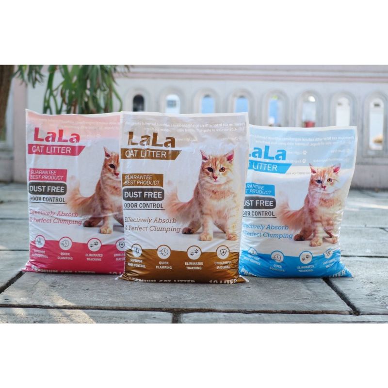 LALA CAT LITTER PASIR KUCING LALA gumpal wangi tidak berdebu GOJEK ONLY