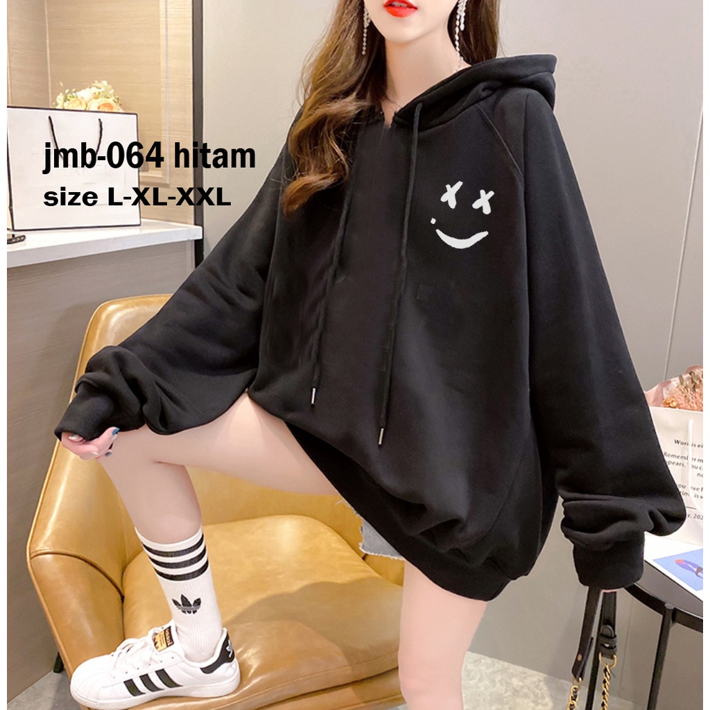 AA1 - Hoodie Fleece Oversize Bigsize Jumbo Unisex Cowo Cewe XL XXL