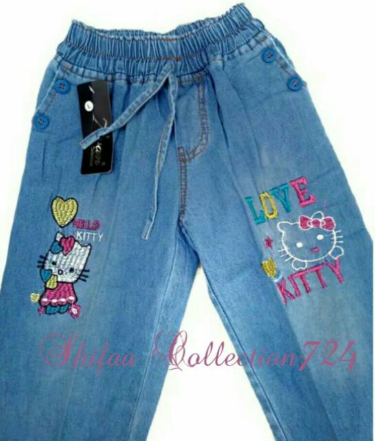 Celana Jeans / Celana Jeans Panjang / Celana Joger Jeans / Celana Joger anak Motif Bordiran ukuran M. L. XL