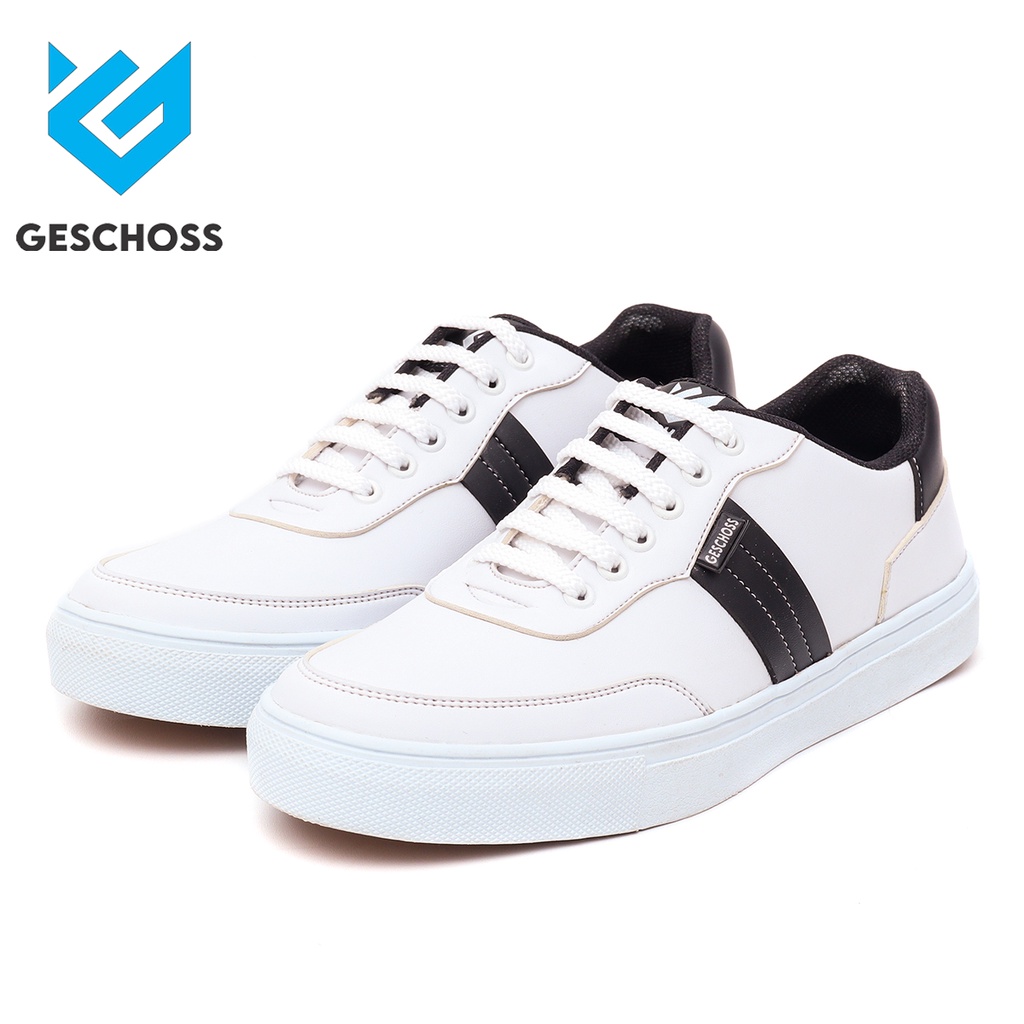 GESCHOSS [GS7809] Sepatu Sneakers Pria Puith List Hitam Sepatu Lokal ORI Murah Pria Sekolah Kuliah Kerja