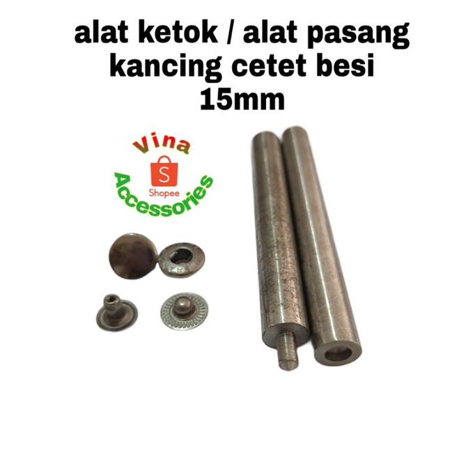 1sets alat ketok / alat pasang kancing cetet besi 15mm / alat ketok kancing cetet 7060