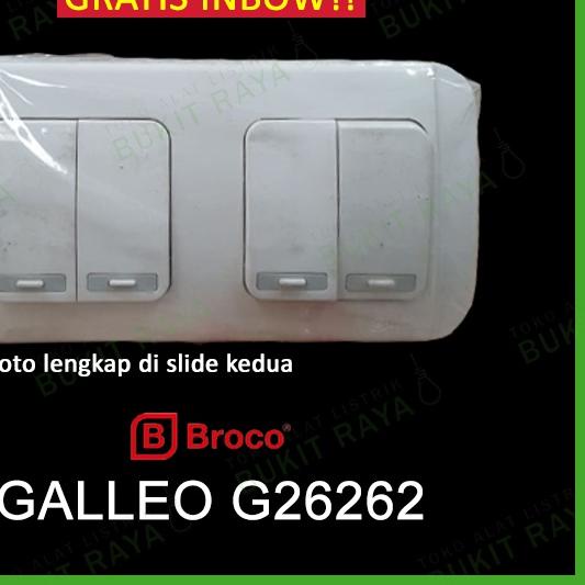 ✩ G26262 Broco Galleo Double Saklar Seri 2 Gang ✫