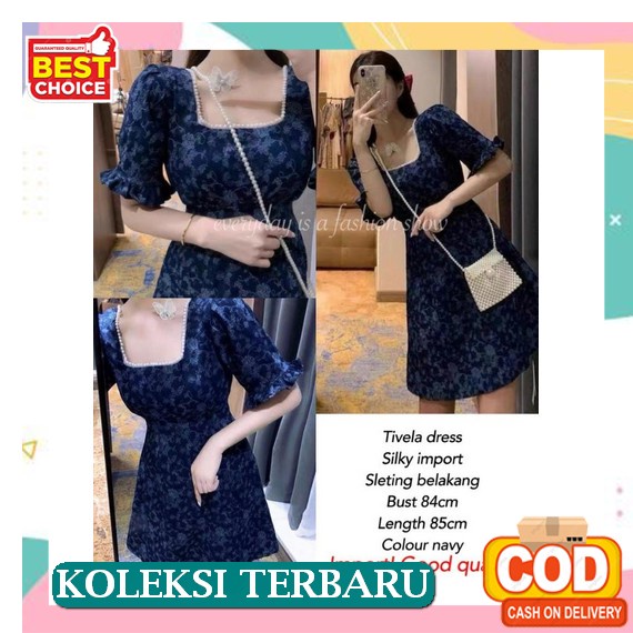 Dress Terusan Brokat Euneke/ Dress Natal /Tebal Furing Crepe Kaos Tebal Tidak Menerawang Termurah Me