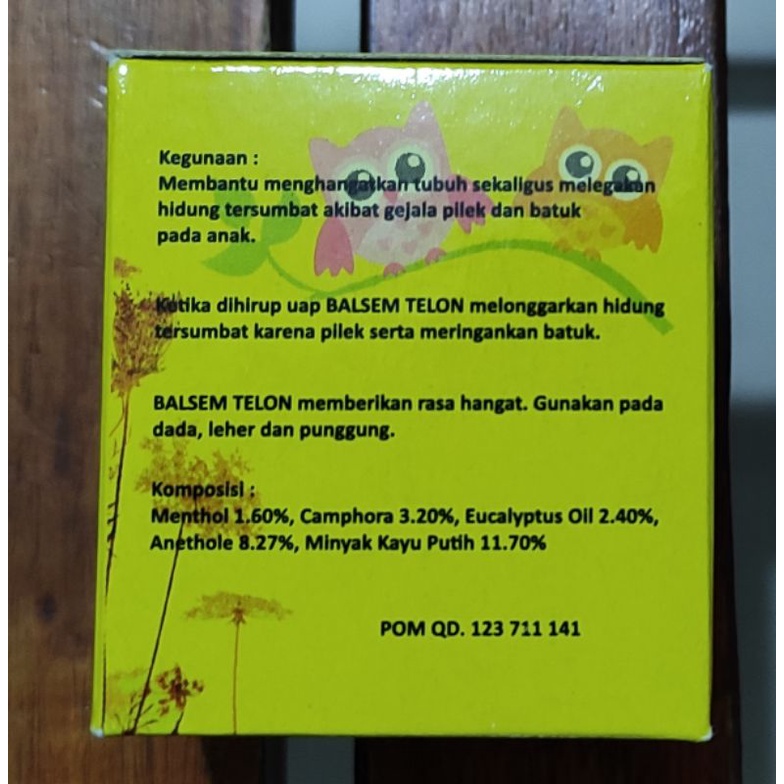 Balsem Telon Tresno Joyo 20 Gram &amp; 40 Gram / Melegakan Hidung Tersumbat / Meringankan Gejala Pilek &amp; Batuk Bayi / Balsem Anak / Balsem Tresnojoyo