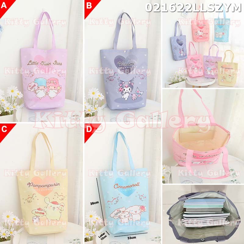 Tote Bag Kawaii Karakter Twinstar Kuromi Purin Cinamoroll AT021622