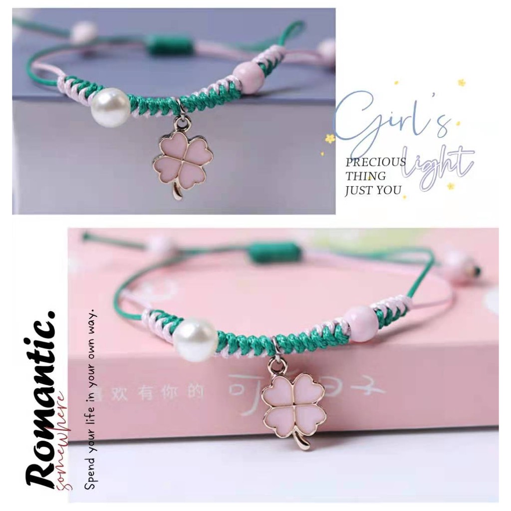 GELANG ADJUSTABLE MULTILAYER MOTIF KUPU-KUPU/BUTTERFLY BRACELETS FASHION JEWELRY GELANG WANITA-LUCKY - CLOVER PINK