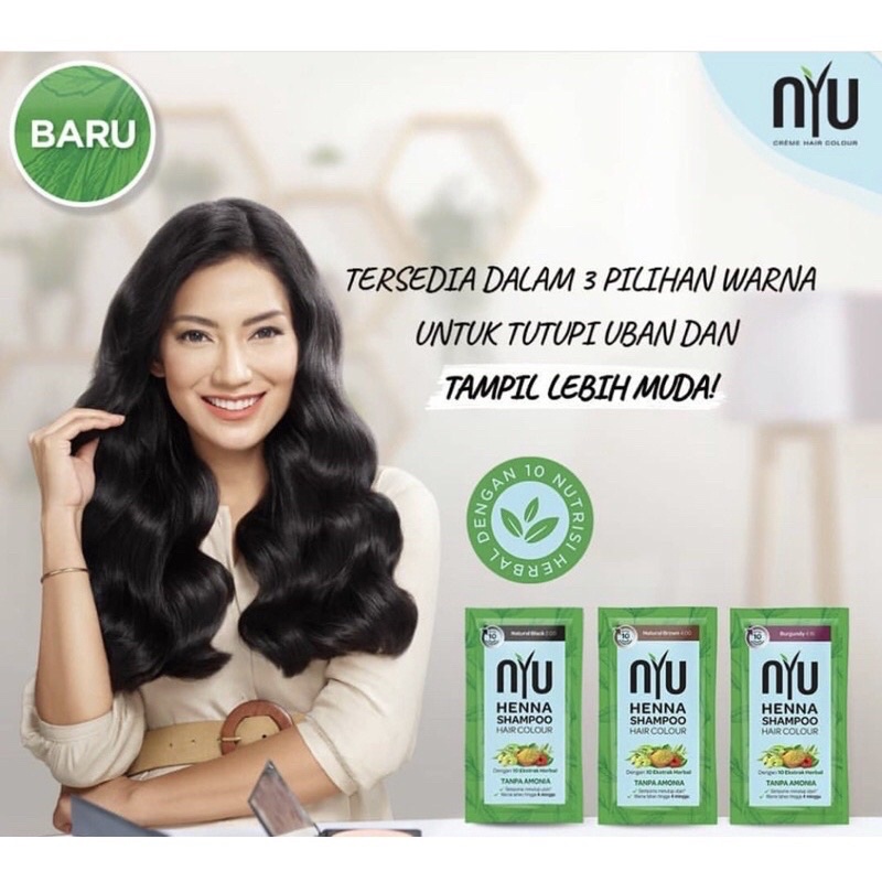 NYU HENNA SHAMPOO HAIR COLOUR ORIGINAL MURAH