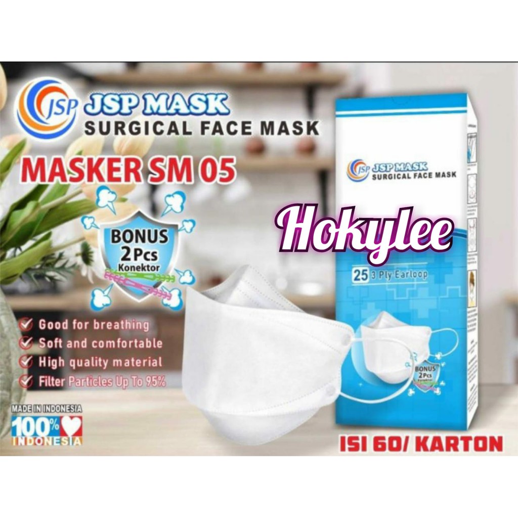 MASKER KESEHATAN 3PLY ISI 25PCS MERK JSP MASK - SM 05