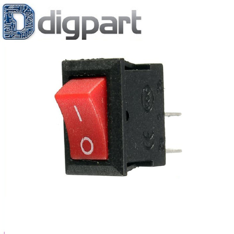 Rocker Switch Mini 2 pin Merah 6A - 250VAC on/off SPST