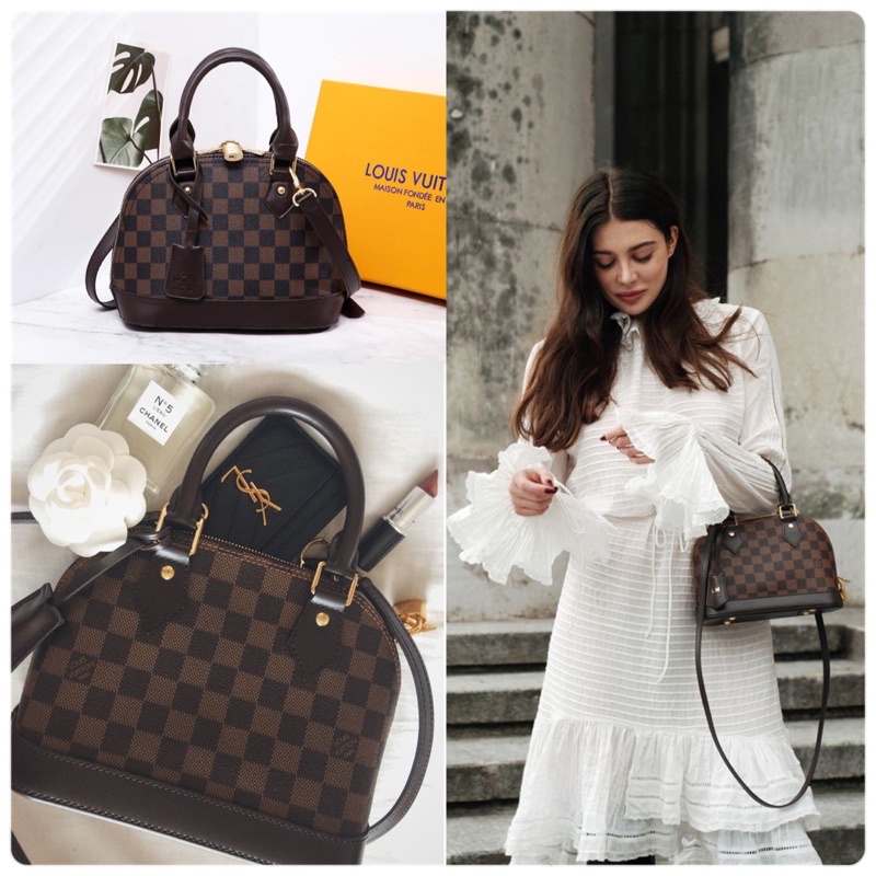 Tas Wanita LV Alma BB Bag Mini Kulit Monogram Damier SBH6017 Tas Import