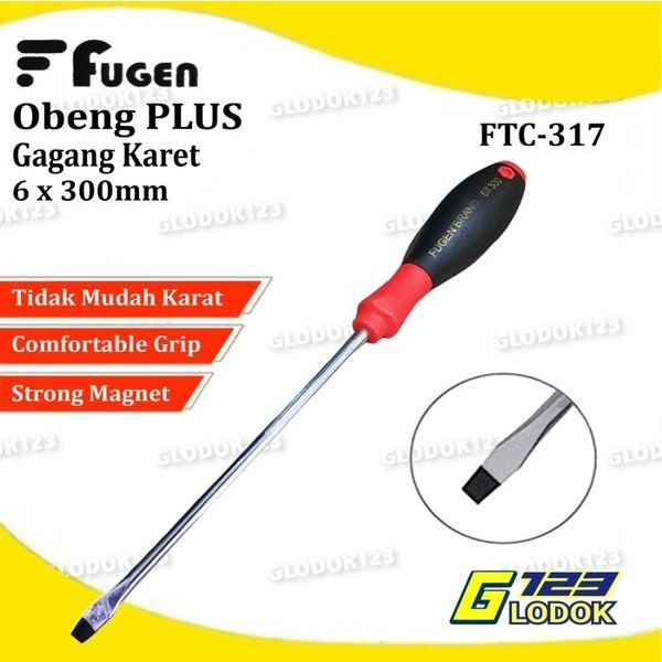 Obeng Min Plus Kembang Bolak Balik Screwdriver Magnet Gagang Karet