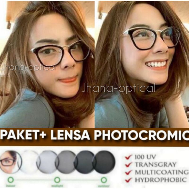 0KACAMATA MINUS + LENSA PHOTOCROMIC | KACAMATA WANITA