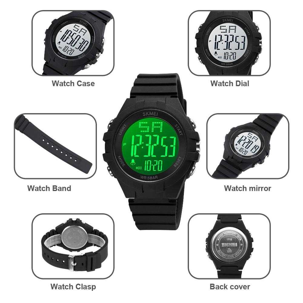 Jam Tangan Pria Digital Original SKMEI DG1715 Hitam-2