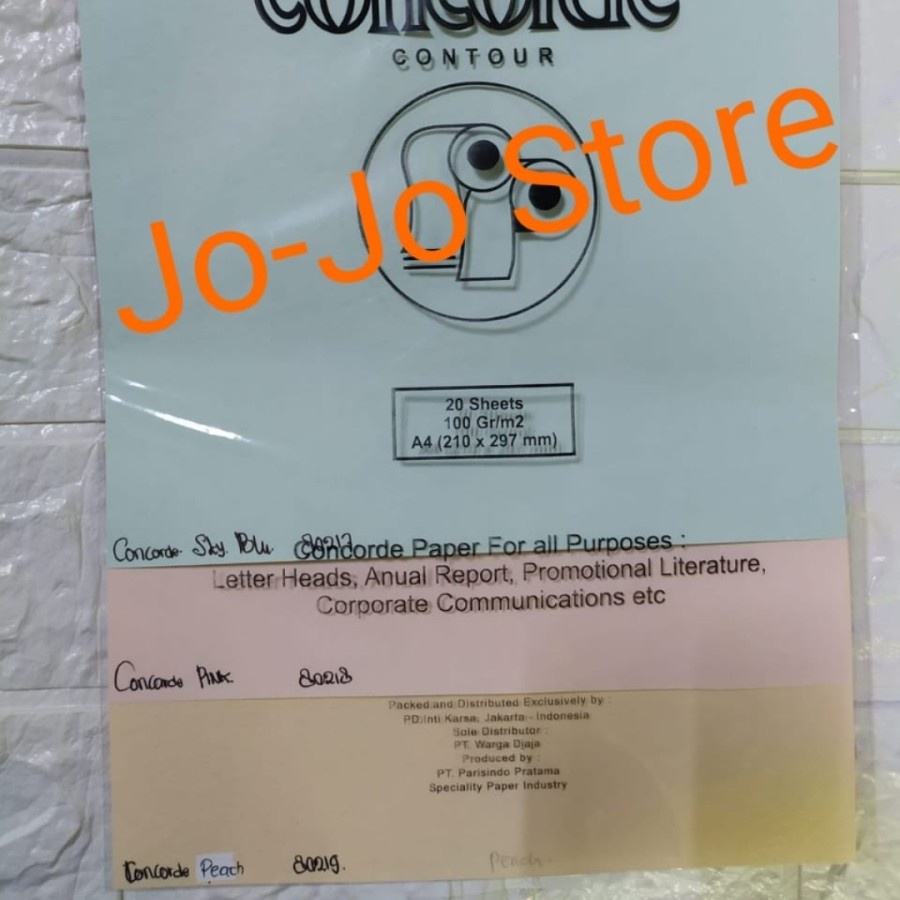 

Kertas Concorde Contour 100 gram ukuran A4 - KULIT JERUK