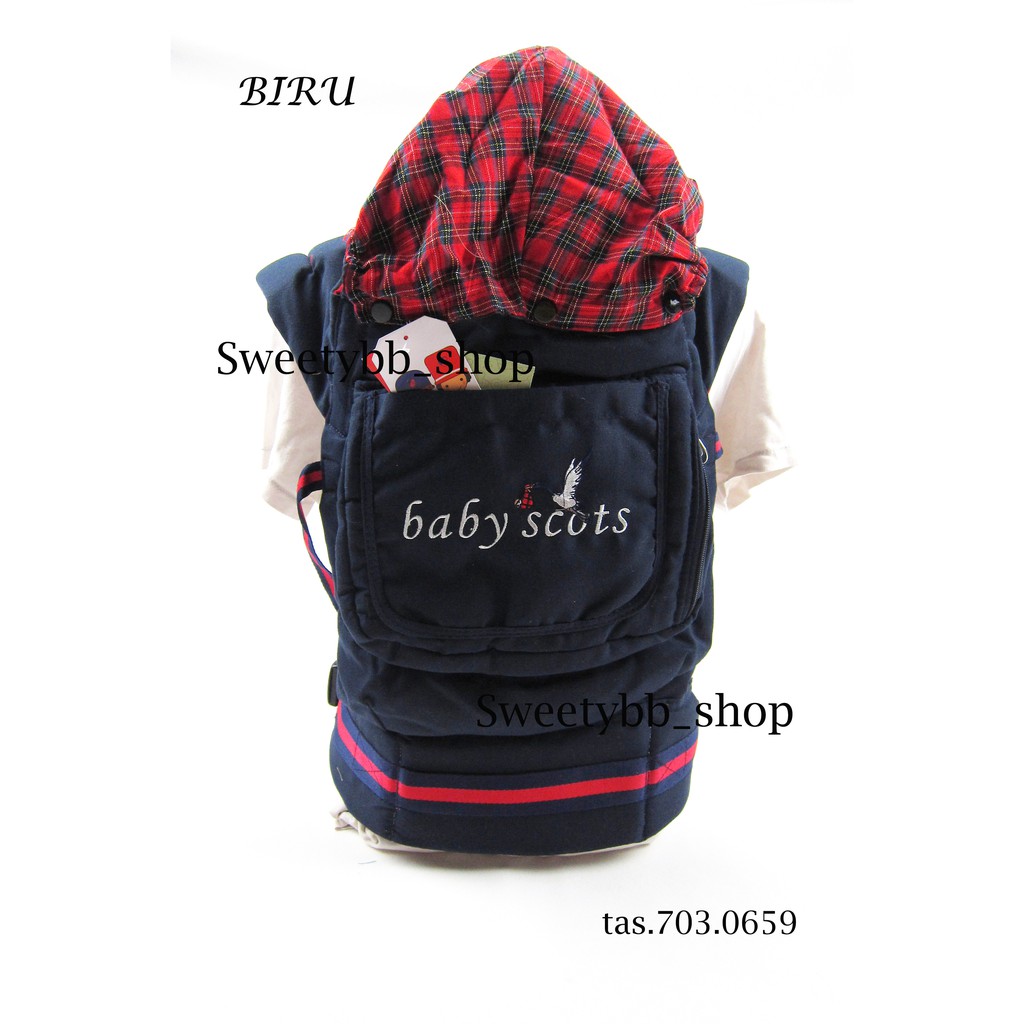 gendongan bayi depan topi baby scots sabuk pinggang / baby carrier 4 in 1