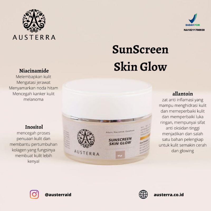 austerra suncreen skin glow