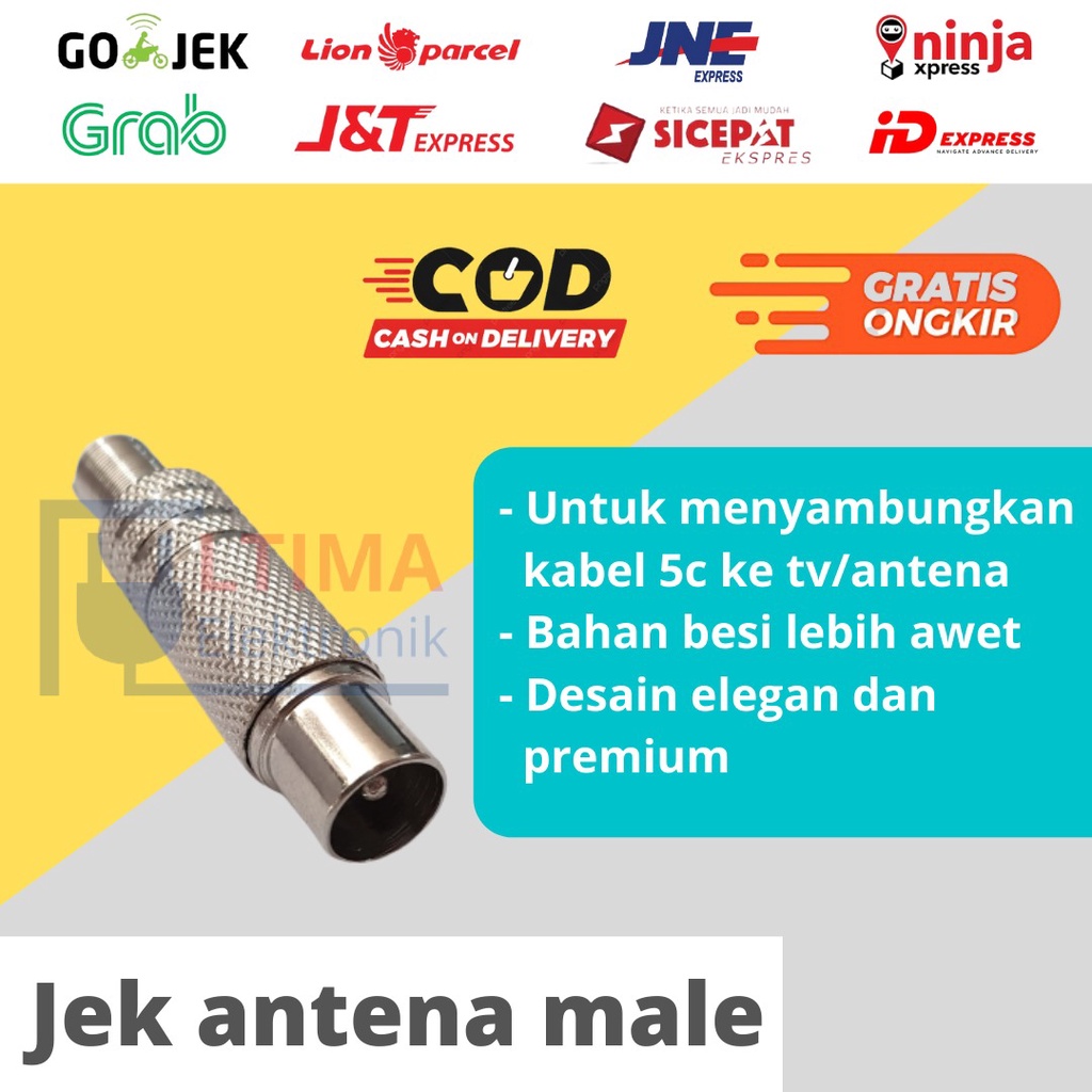 Jek Antena Male Besi Jack Antena Jeck Antena TV Besi