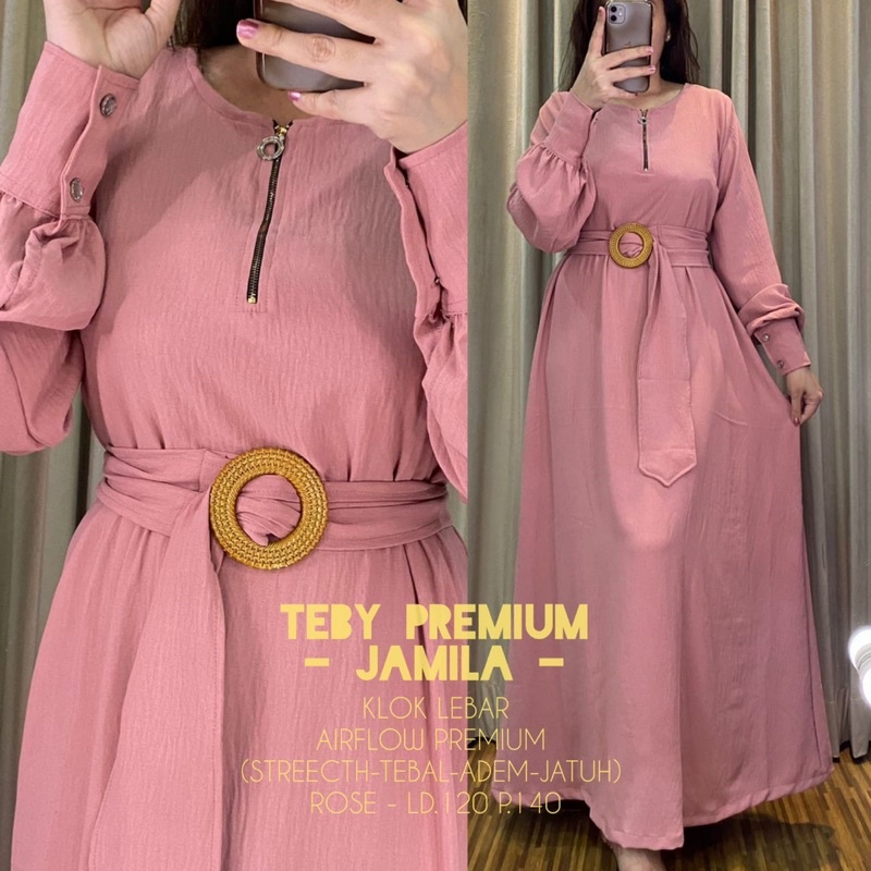 Daster Arab TEBY JAMILA Maxi Dress Gamis Crinkel Premium