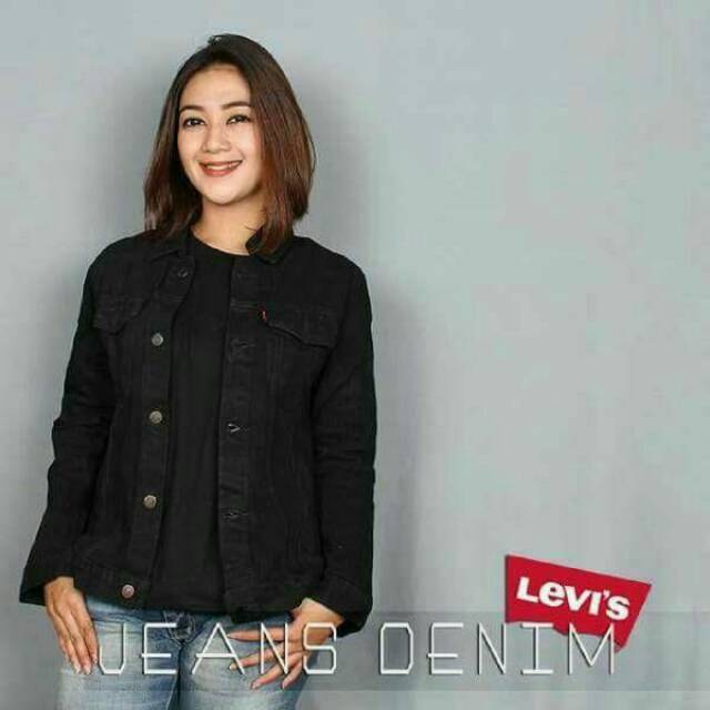 Jaket jeans wanita hitam